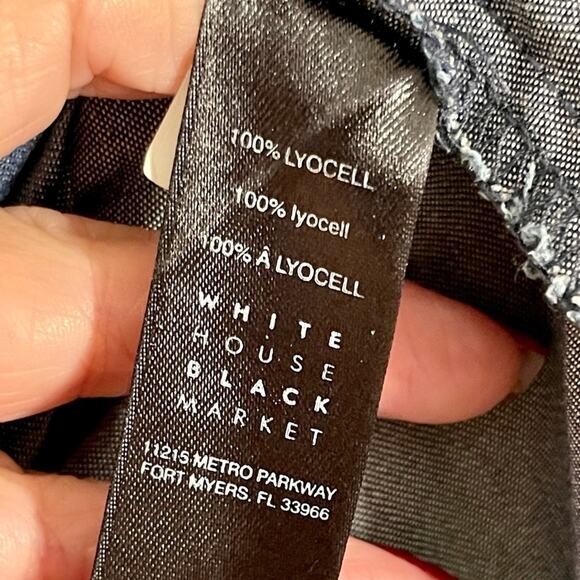 WHBM The Carmen Lyocel Denim Bell-Sleeve Blouse Size 6 Petite - Picture 9 of 11